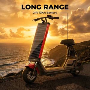 Trottinette électrique solaire <span class=keywords><strong>Evercross</strong></span> Style 500W, légère, frein à disque avant et à tambour arrière, longue autonomie, similaire à Kugoo/Kukirin, trottinette électrique pour trajets quotidiens - Product Image 2