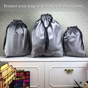 Pochette en satin de soie doux de luxe avec cordon de serrage, sac anti-poussière personnalisé avec logo pour flacon de <span class=keywords><strong>parfum</strong></span>, cadeau de mariage, emballage de rangement cosmétique - Product Image 2