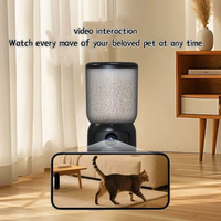 Distributeur automatique de nourriture intelligent pour animaux de compagnie 6L avec caméra intégrée, jouet laser interactif, bol en acier inoxydable, pour chats et chiens