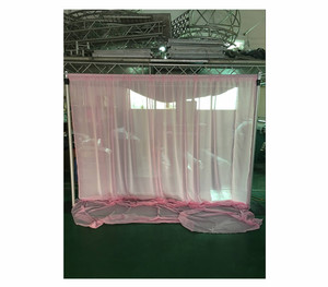 Soporte ajustable para telón de fondo de boda, cortina romántica rosa transparente, tubo y cortina para decoración - Product Image 6