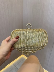 Cross-border Europe United States Tassel Rhinestone <b>Clutch</b> Evening Dress Encrusted Diamonds Polyester Exposed Closure Tanjing - Product Image 4