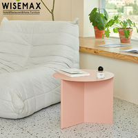 WISEMAX FURNITURE Table basse latérale ronde d'usine meubles de maison cadre en métal base triangulaire canapé table d'angle pour le salon