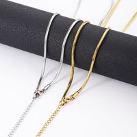 Classique Mode Octogonal Serpent Chaîne Collier Simple En Acier Inoxydable 18K Or Épais et Mince Serpent Os Chaîne Diy Bijoux Cadeau