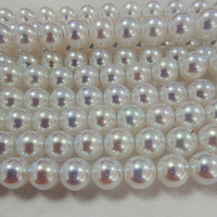 Perles en verre cristal irisé à fort lustre, perles Mabe, perles en vrac entièrement percées avec trou traversant pour la fabrication de bijoux DIY