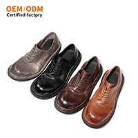 Fabricant de chaussures en cuir Goodyear Welted OEM ODM, Chaussures Derby en cuir véritable, cuir grainé, cuir de cheval, bout rond
