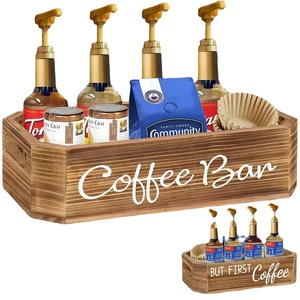กล่องเก็บกาแฟแบบไม้ 34.8x17.8x9.4 ซม. ความจุขนาดใหญ่ ออแกไนเซอร์ในครัวสำหรับถุงชา กาแฟแบบแคปซูล - Product Image 5