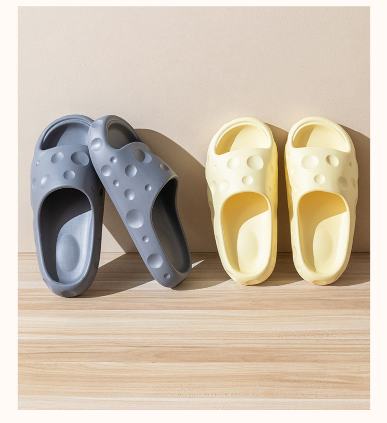 Cheese Slippers Women Home Casual Bathroom Slippers Non-slip Outdoor Soft EVA Slides Shoes