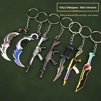 Valorante 9CM porte-clés en métal ornements d'arme pendentifs de sac d'école cadeaux pour garçons jouets en gros et cadeaux promotionnels