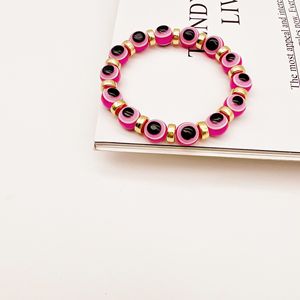 Turkish Blue Eyes Elastic <b>Beaded</b> <b>Bracelet</b> Gold Electroplated Unisex Jewelry Gift Yiwu Origin - Product Image 2