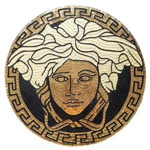 24K oro reale taglio a mano murale dea medaglione Medusa piastrelle di vetro mosaico piscina <span class=keywords><strong>per</strong></span> parete e pavimento - Product Image 2
