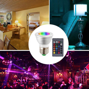 Bombillas LED <span class=keywords><strong>E27</strong></span> con Cambio de Color RGB de <span class=keywords><strong>5W</strong></span> con Control Remoto para Decoración del Hogar y Festividades 110V 220V - Product Image 3