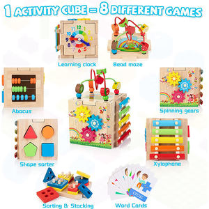 Nuovo Cubo di Attività in Legno 8-in-<span class=keywords><strong>1</strong></span>, Giocattolo Educativo Montessori <span class=keywords><strong>per</strong></span> Bambini dai <span class=keywords><strong>1</strong></span>+ <span class=keywords><strong>Anno</strong></span>, <span class=keywords><strong>per</strong></span> Maschi e Femmine, <span class=keywords><strong>per</strong></span> Bambini dai 2-4 Anni, OEM - Product Image 3