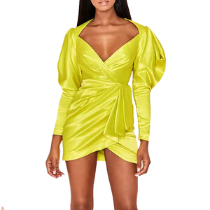 <span class=keywords><strong>Vestido</strong></span> <span class=keywords><strong>corto</strong></span> de satén para mujer, ropa de neón, sexy, a la moda, para <span class=keywords><strong>fiesta</strong></span> nocturna, 2020 - Product Image 1