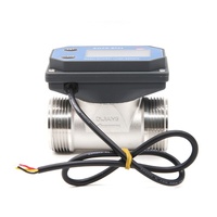 Medidor de Flujo de Agua Digital por Impulsos ZJSUS-BT01 5-24VDC con Cable DN15/20/25/32/50mm, Medidor de Flujo Hidráulico Electrónico con Turbina de Paletas