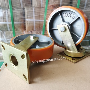 200/250/300 mét Heavy Duty công nghiệp siêu Caster bánh xe xoay tấm gang lõi PU Tread 9 mét tải trọng cao 1.5-2 Tấn Công suất - Product Image 2