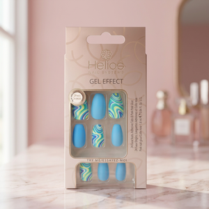 Ensemble d'ongles artificiels longs de style français avec colle, effet gel de haute qualité, motifs carrés élégants, améliorations d'ongles - Product Image 2