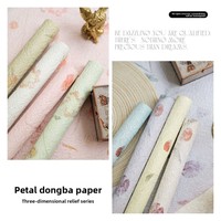 Kertas Dongba Kelopak Bunga Tradisional Buatan Tangan Dapat Didaur Ulang Kado Tanaman Retro Kertas Pulp Kimia Lampion Kertas Pembungkus Besar