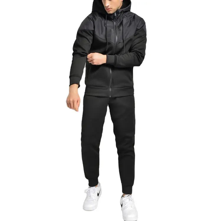 OEM Manufacturer High Quality Contrast Design Full Zip Up Sports Fitness Sweat Track Suits For Men