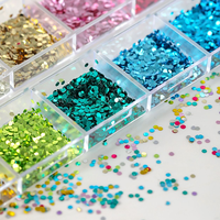 12 Grilles de Mini Paillettes Rondes pour Ongles, Confettis Circulaires Holographiques, Flocons pour Nail Art, Résine et Décoration Artisanale