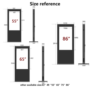 75 86 pouces Affichage numérique HD extérieur Kiosque d'information au sol Affichage résistant aux intempéries à haute luminance - Product Image 4