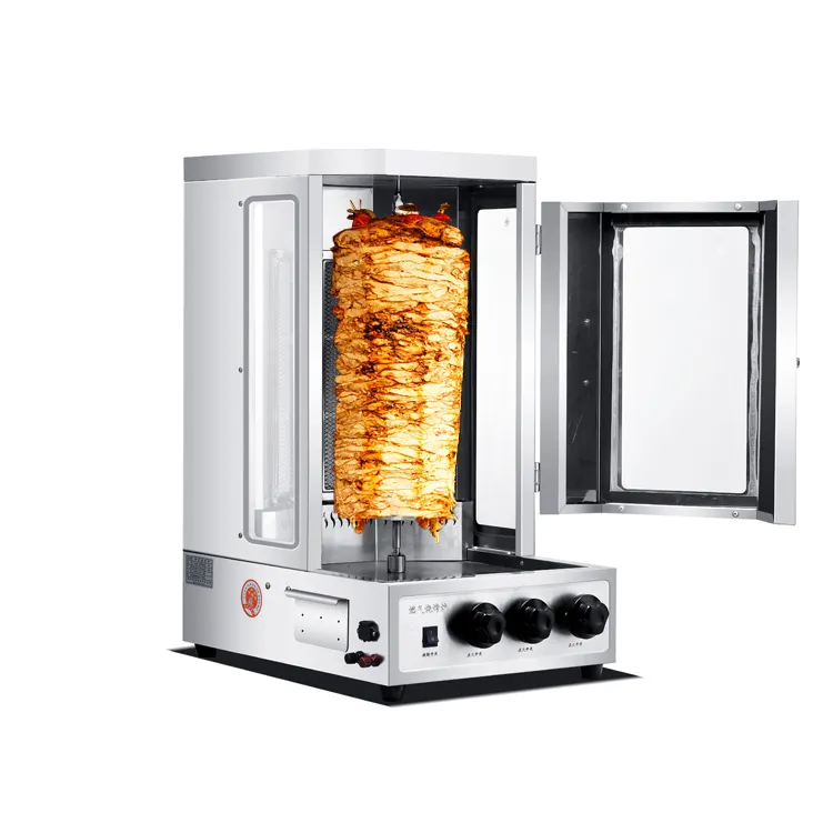 Hours high efficient Brazilian Snacks Electric Shawarma Kebab Grill Machine for commercial