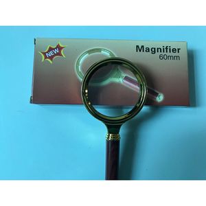 Lupa de 60 mm con aumento de 4x, marco de metal, mango de caoba, sin luz - Product Image 5