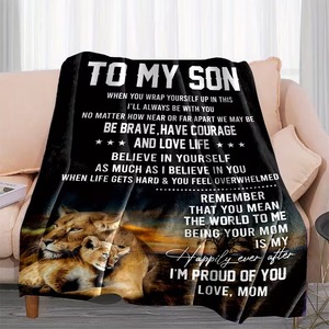 Manta Personalizada con Estampado de León, Microfibra Antipilling, Rectangular, Decoración para el Hogar, Regalo para Mamá e Hijo - Product Image 1