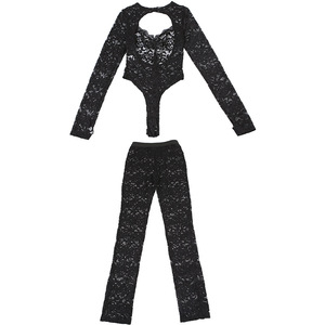 ツーピースセット女性用2025春バックレスホットセクシーレースロンパーとパンツ - Product Image 5