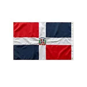 Banderas bordadas personalizadas 3X5ft Bandera bordada decorativa al aire libre de la República Dominicana