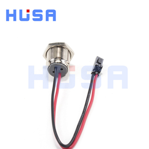 HUSA Interrupteur de sécurité à bouton-poussoir en métal argenté à tête haute 16 mm IP65 3A 220V 1NO à maintien momentané CE avec anneau lumineux LED - Product Image 6