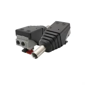 5.5x2.1mm erkek dişi kablo konektörü 2.1*5.5mm hayır vidalar DC priz adaptör jak için 3528/5050 LED şerit güvenlik kamerası