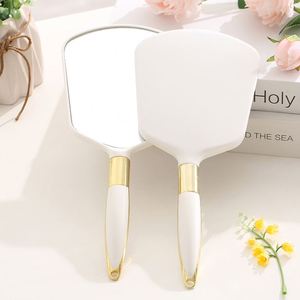 Low Moq Makeup Handheld Mirror Private Label Single Side Vanity Hand Mirror Handle Cosmetic Mirror for Women - Product Image 4