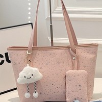 Bolso de Hombro Moderno 2026, Bolso de Mujer con Estampado Bonito y Cartera, Bolso de Mano de Cuero PU de Alta Calidad con Colgante