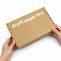 Boîte d'expédition en papier kraft ondulé recyclé, personnalisée et imprimée, pour petites entreprises, emballage cadeau pliable