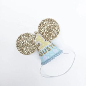Sequin <b>1st</b> <b>Birthday</b> <b>Hat</b> Baby <b>Birthday</b> Children's <b>Birthday</b> Crown <b>Hat</b> Flash Cute Mouse Ear <b>Hat</b> for Party - Product Image 5