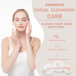 Tampons nettoyants pour le visage réutilisables, tampons démaquillants double face, <span class=keywords><strong>éponge</strong></span>s exfoliantes douces pour le visage - Product Image 5