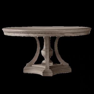 Table à manger ronde en bois massif de style européen vintage, design français de luxe léger, durable, 8 places, pour salles à manger d'hôtel - Product Image 6