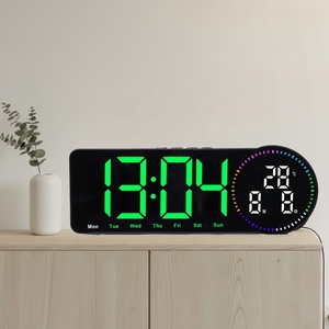 Nouvelle <span class=keywords><strong>horloge</strong></span> murale numérique intelligente <span class=keywords><strong>à</strong></span> LED avec alarme, affichage de la température, affichage des secondes en matrice de points, <span class=keywords><strong>calendrier</strong></span>, montre électronique, décoration de la maison - Product Image 1