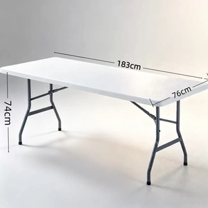 Tavolo in plastica resistente alle intemperie da 6 piedi, gambe fisse, tappi protettivi <span class=keywords><strong>per</strong></span> i piedi. Adatto <span class=keywords><strong>per</strong></span> campeggio, banchetti, <span class=keywords><strong>mercatini</strong></span> e eventi religiosi. - Product Image 2
