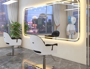 With Led Lights Single Sided Hair Cutting <b>Mirror</b> Barber Store <b>Mirror</b> <b>Table</b> Hair Salon Special Simple Hair Salon <b>Mirror</b> - Product Image 6