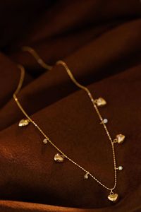 Collar de Cadena con Colgante de Corazón de la Serie Love de la Marca Xinfly, Joyería de Lujo, Oro Sólido de 18K, para Mujer - Product Image 4