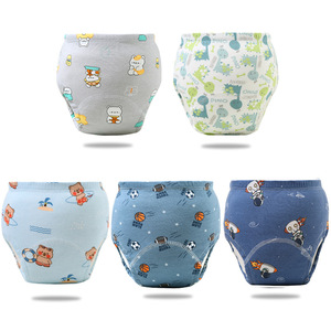 Culottes d'apprentissage transfrontalières pour bébés, lavables, respirantes, anti-fuites 3D, couches lavables en coton pur pour l'été - Product Image 1