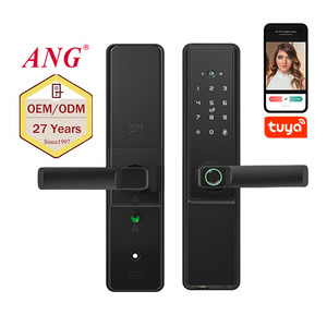 Tuya kunci pintu jarak jauh cerdas Wifi baterai Lithium kata sandi sidik jari kunci pintar antimaling dengan kamera - Product Image 4