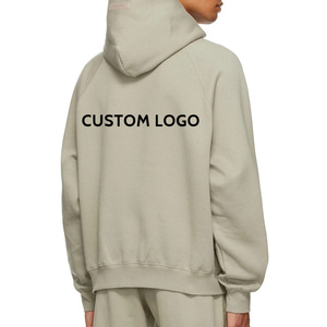 Sweat-shirt à capuche ample en coton à manches raglan, couleur unie, avec logo personnalisé, pour la personnalisation de marque et la vente en gros - Product Image 3