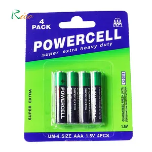 Free sample best selling product POWERCELL R03 1.5v aaa battery um4 carbon zinc battery for toy