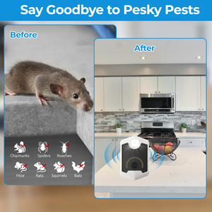 Répulsif à ultrasons amélioré 2026 : Le meilleur anti-nuisibles efficace, 25 kHz, 110 dB, dissuasif pour rongeurs et souris d'intérieur - Product Image 5