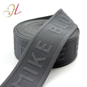 Shantou elástico fabricante personalizado gran oferta 35mm Jacquard en relieve tejido Logo 3D en relieve banda elástica - Product Image 4
