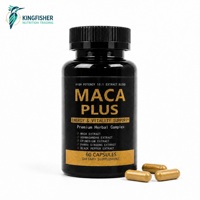 Capsules de complément alimentaire à base de plantes Maca Plus pour un soutien quotidien de l'énergie et de la vitalité avec du ginseng, de l'ashwagandha et du poivre noir, 60 capsules