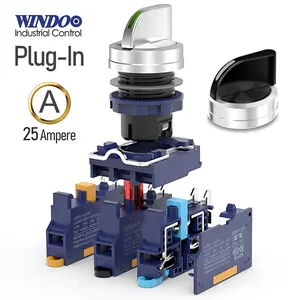 Windoo botão interruptor de pressão, 22mm, autobloqueio, retorno momentâneo, 2, 3 posições, à prova d' água