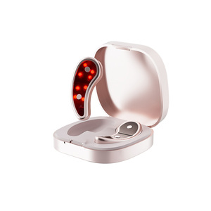 Ems Eye Massager Mini Patch Red Light Microcurrent Vibration Home Use Silver Pink Wireless Usb Recharge - Product Image 1
